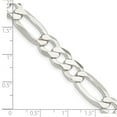 thumbnail image 5 of Auriga Fine Jewelry 925 Sterling Silver 9.5mm Lightweight Flat Figaro Chain Bracelet 8inch for Women, 5 of 6