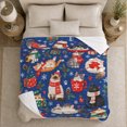 thumbnail image 5 of Festive Cats Winter Scarves Santa Hats Bring Cheerful, Playful Pet Portrait Pattern, Warm Flannel Blanket for Living Room and Bedroom, Cat Lovers Christmas Gift, Pet Lover Home Decor, 5 of 9