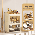 thumbnail image 3 of 4 Capas Caja De Almacenamiento De Cosméticos Multifuncional Belug, Beige, 3 of 5