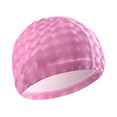 thumbnail image 3 of Tapa de natación con abrigo PU para adultos para hombres, impermeables, sin deslizamiento, mantenga el cabello seco fácil de ponerse y apagar sombrero Rosa, 3 of 8