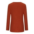 thumbnail image 5 of AXXD Women's Sweatshirts Basic Summer 2024 Casual Round Neck Solid Color Plaid Long Sleeve Knitted Button Tops, 5 of 6