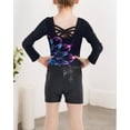 thumbnail image 4 of 3 Pcs Set Girls Long Sleeve Leotard Criss Cross Dance Dress Ballet Outfits for Gymnastics, 4 of 7