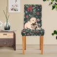 thumbnail image 4 of Yayeee 4 Pack Dining Chair Covers Stretch Parson Chairs Slipcovers Seat Protector, Green Christmas, 4 of 6