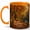 Orange, variant on Autumn Forest Path Coffee Mug, Cozy Nature Mug, Fall Birthday Thanksgiving Christmas Gift, Golden Leaves Creek Cabin Landscape Art, 11 oz White Ceramic Coffee Cup for Tea Lover