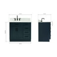 thumbnail image 3 of Ariel Hepburn 37 In. Left Offset Oval Sink Vanity With 0.75 In. Carrara White Countertop In Midnight Blue, 3 of 10