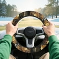 thumbnail image 4 of HUIACONG Camouflage Leaves Golf Cart Steerings Wheels Warm Flannel Fabric Unversial Golf Cart Steering Wheel Covers Easy to Instal Fashion Interior Suitable for EZGO Yamaha Club Cars, 4 of 7