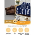 thumbnail image 5 of Navy Blue Knot Couch Cover for 2 Cushion Couch, Nautical Striped Monochrome Ocean Washable Love Seat Sofa Covers Slipcover, Throw Sofa Covers for Pets, Furniture Protector 71"x102", 5 of 9