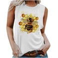 thumbnail image 2 of GNFQXSS Womens V Neck Tank Top Cartoon Print Loose Sleeveless Blouse Lightweight Casual Daily Weekend Top Multicolor L, 2 of 4