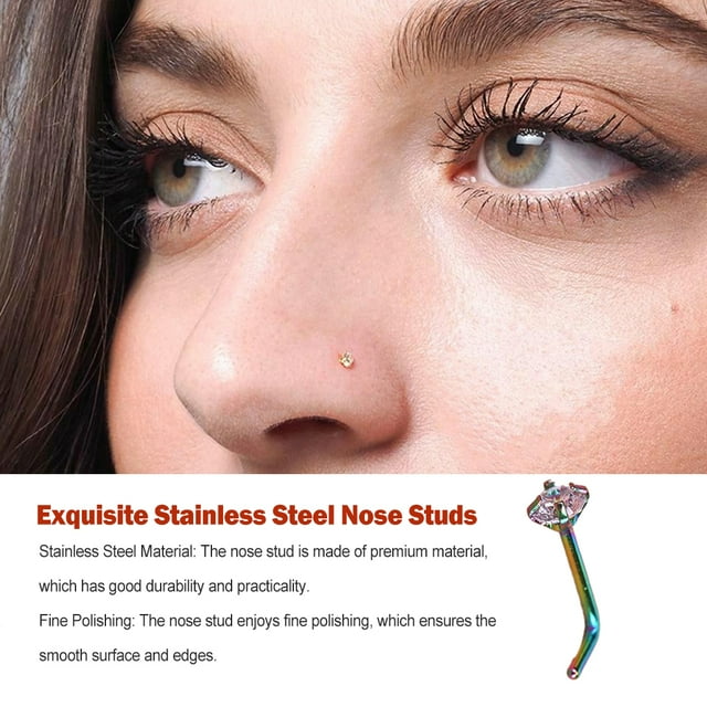 Nose Stud Screw Stylish Stainless Steel Body Jewelry Noses Rings Dressing Adornment Fashion Decor Accessory Facial Decoration Colorful