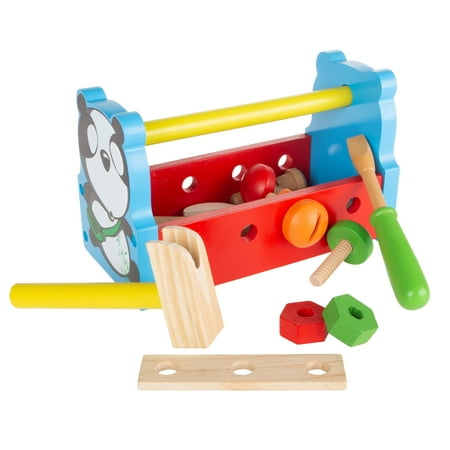 Kids Tool Set – Wooden Toy Toolbox Playset by Hey! Play!