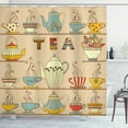 thumbnail image 1 of Ambesonne Tea Shower Curtain, Colorful Retro Ornament Text, 69"Wx75"L, Multicolor, 1 of 3