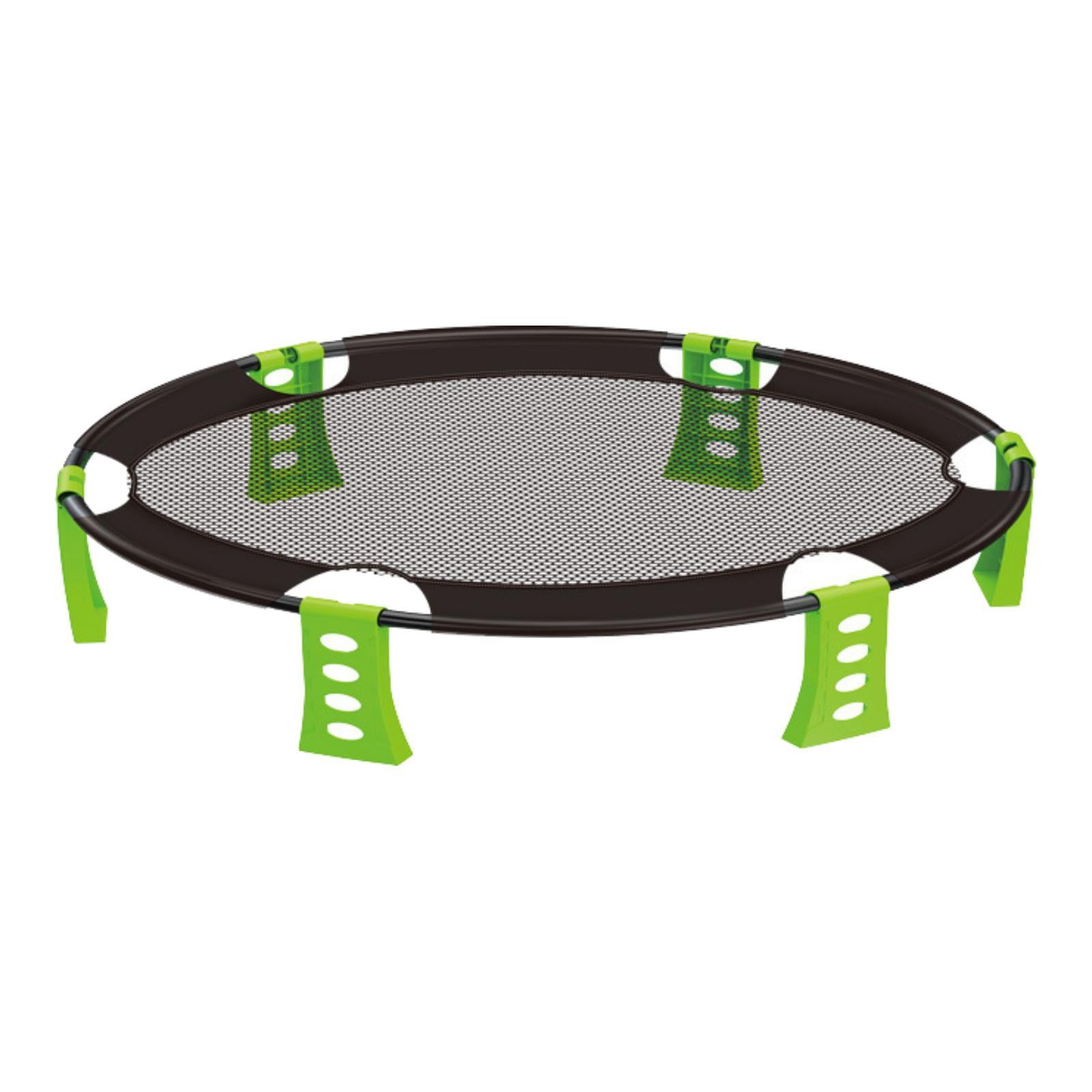 Dualoai Roundnet Game Set Outdoor Volleyball Net with 2 Balls Pump and Carry Bag Playing Green