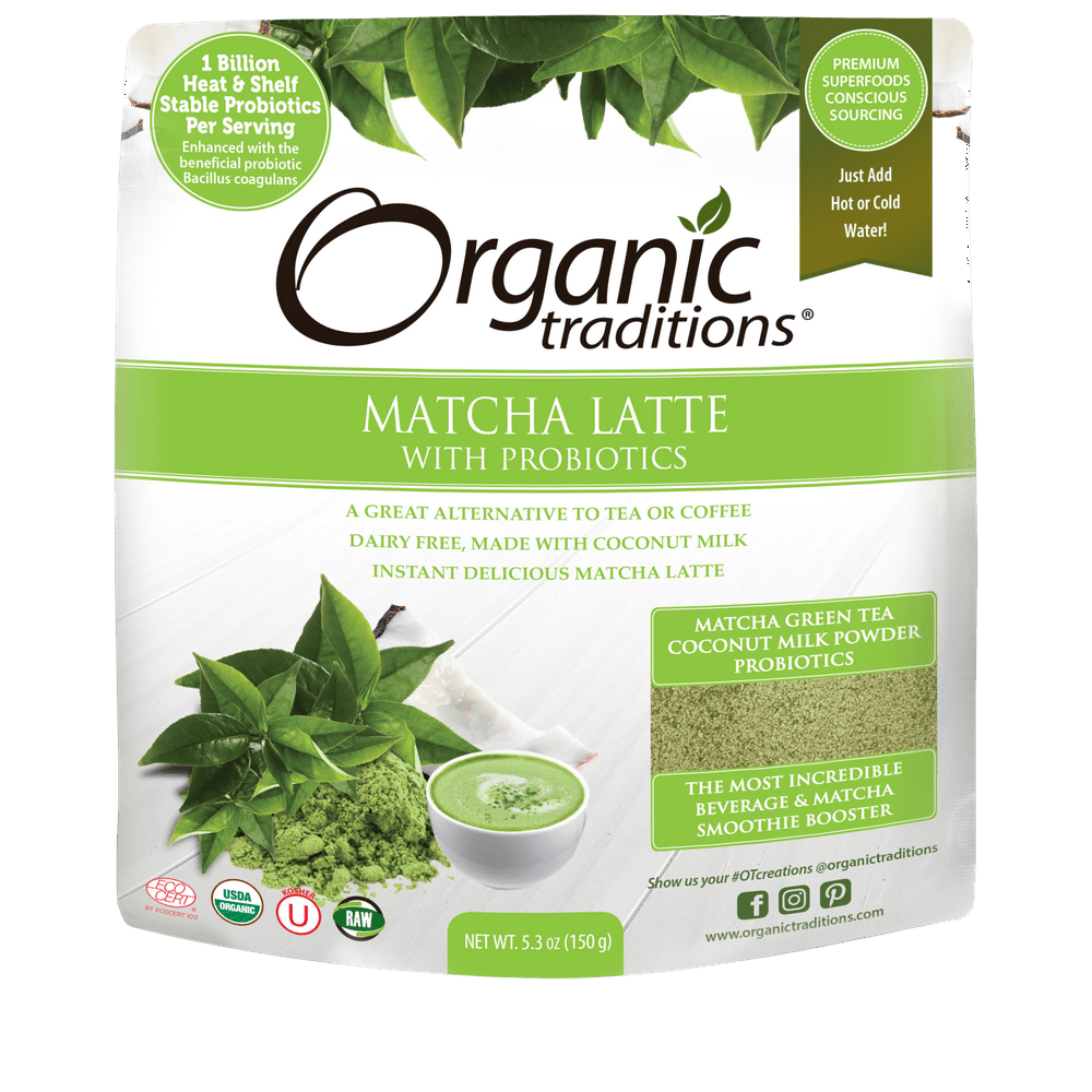 Organic Traditions, Latte Matcha Powder with Probiotics 5.3oz
