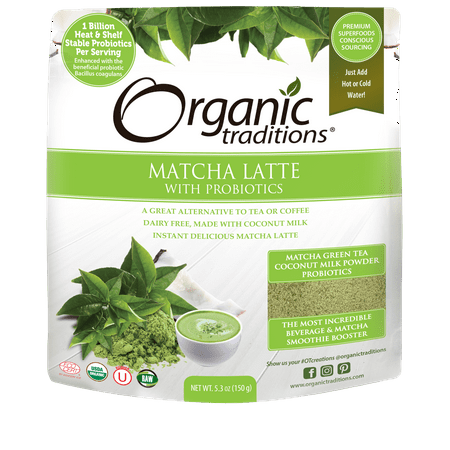 Organic Traditions Latte Matcha Powder with Probiotics 5.3oz