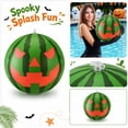 thumbnail image 2 of Summerween Outdoor Halloween Decorations 16in Watermelon Jack O Lantern Inflatable Beach Balls Pool Floats, 2 of 7