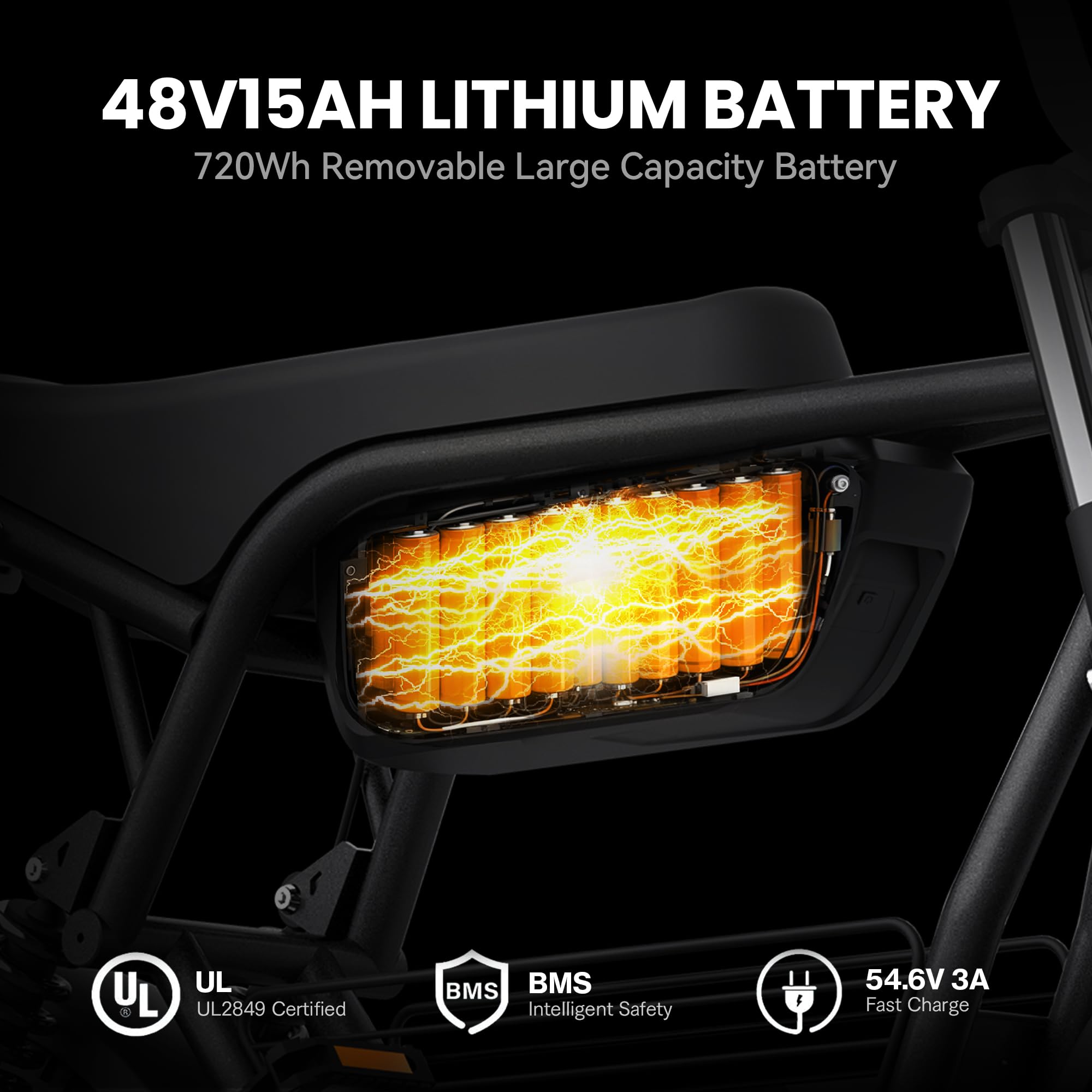 COSWHEEL Y16 1000W(Peak) commuting Electric bicycles adult, 48V 15Ah Battery-28Mph,52 miles,16" All-Terrain Tires