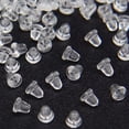thumbnail image 1 of 200pcs Earring Backs for Studs Earring Back Soft Clear Ear Safety Back Pads Backstops Bullet Clutch Stopper Replacement, 1 of 5