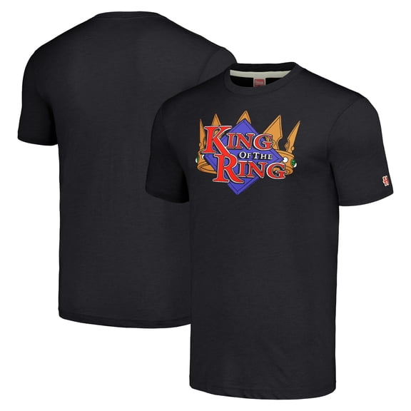 Men's Homage Heather Black King Of The Ring Retro Event Logo T-Shirt