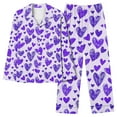 thumbnail image 2 of HaoXianJian 2 Pack Womens Pajama s Long Sleeve with Long Pajama Pant V-neck Soft Sleepwear Heart Printed Pjs Loungewear s Plus Size 2X 3X, 2 of 7
