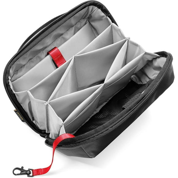 Electronic Organizer Accessory Tech Pouch Charger, Cables, Power Bank, Hard Drive, Travel Cords, Water-resistant Storage Bag With Removable Card Slots