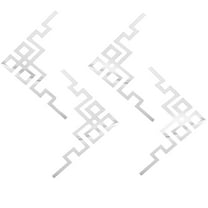 DRAFIDEEP 4Pcs Mirror Decal for Bathroom Wall Sticker Simple Design Decor Acrylic