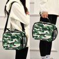 thumbnail image 5 of FORMRS Student Lunch Bag Insulated Reusable Cooler Box with Zipper Pockets, Light Green Camouflage Design, 5 of 9