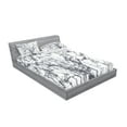 thumbnail image 2 of Ambesonne Abstract Fitted Sheet & Pillow Sham Set, Surreal Abstract, Full, Grey White, 2 of 2