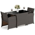 thumbnail image 2 of Costway 3 PCS Wicker Bistro Set Balcony Furniture Set with Tempered Glass Dining Table, 2 of 10