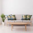 thumbnail image 4 of Ambesonne Tree Throw Pillow Cover 4 Pack, Sunny Misty Lake Summer, 20", Fern Green Pale Blue, 4 of 6