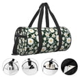 thumbnail image 5 of Fotbe White Daisies and Bee Pattern Foldable Sports Gym Bag with Wet Dry Pocket, Ultralight Travel Bag, Large Capacity Duffel Bag, Splash Proof Carry on Bag, Overnight Bag, Weekender Bag, 5 of 8