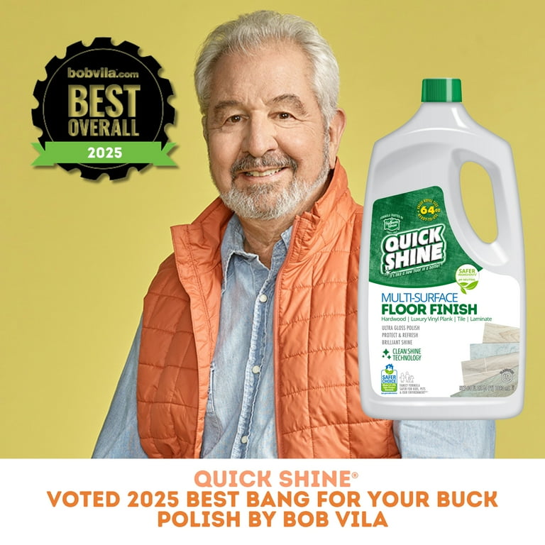 Quick Shine Multi-Surface Floor Finish &amp; Polish, PFAS-Free Formula 