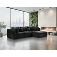 thumbnail image 2 of OUTGOODS Modular Cloud Sofa Set w/Ottoman, Chenille Fabric, 140" U-Shape/110" L-Shape, 2 of 9