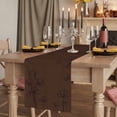 thumbnail image 6 of Brown Flowers Cotton Linen Table Runner for Dining Kitchen, Japanese Abstract Floral Plants Simple Art Wedding Outdoor Party Tablerunners, Dresser Scarf Coffee Tablecloth Runners 13x70 Inches, 6 of 8