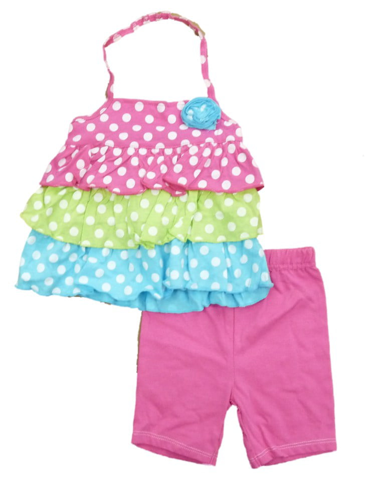 Pastel Polka Dot Halter Top & Pink Shorts-Doll Clothes