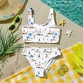 thumbnail image 6 of CCRFTGI Swimsuits for Child Girls Size 7 Two Piece Sets Swimming Girls Bathing Suit Beach Vacation Hawaiian Tropic Girls Bikini Cute Summer Girls Fashion Swim Suit Kids Bikini Light Blue 3-4 Years, 6 of 9