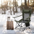 thumbnail image 5 of Reclining Foldable Camping Chair with Foot Rest for Adults Heavy-Duty Folding Chair with Footrest, Dark Green, 5 of 5