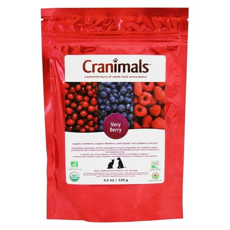 Cranimals - Extrait de canneberge biologique Très Berry Supplément Animal Domestique - 4,2 onces.