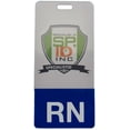 thumbnail image 2 of Clear Blue "RN" Badge Buddy - Heavy Duty Vertical Badge Buddies for Registered Nurses - Spill & Tear Proof Cards - 2 Sided - Quick Role Identifier ID Tag Backer by Specialist ID, 2 of 8
