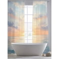 thumbnail image 5 of Ocean Sunset Sheer Curtains 96 Inch Length 2 Panels Set, Modern Orange Blue Oil Painting Seagull Voile Window Treatment Semi Sheer Long Curtains Drapes for Bedroom/Living Room/Kitchen 52"x96"x2, 5 of 7