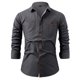thumbnail image 1 of pstuiky hombres de manga larga, Camisa deportiva de manga larga con cuello vuelto y botones lisos holgados a la moda para hombre Tops de hombre s, 1 of 2