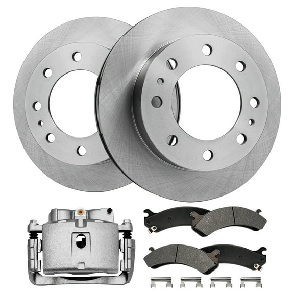 Detroit Axle - Front Disc Rotors Brake Pads Right Caliper Replacement for Express Silverado Sierra Savana 2500 3500 Fits select: 2001,2003-2006 CHEVROLET SILVERADO K2500 HEAVY DUTY
