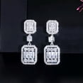 thumbnail image 6 of Elegant Crystal Cubic CZ Zircon Earring Square Dangle Drop Wedding Women Jewelry, 6 of 9