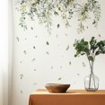 thumbnail image 3 of RV Pegatinas de pared de plantas verdes, pegatina de pared de vid colgante, decoración de pared de flores de glicina, dormitorio, sala de estar, pared de TV, comedor Rojo Verde, 3 of 4