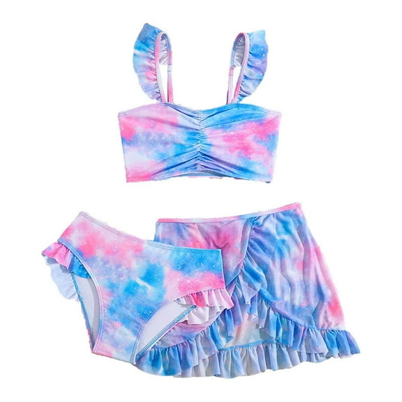 Utlike Girls Swimwear Swimming Shirt Bikini 3 Pieces Swimwear Adjustable Shoulder Straps Swimwear Summer Casual Beach Bathing Suit For Girls Size 4 Years-5 Years