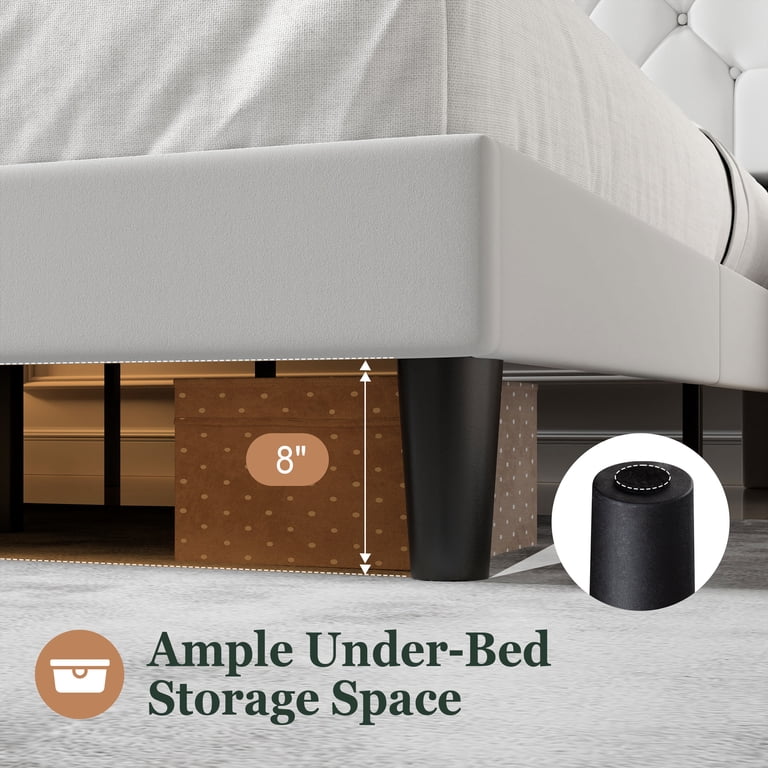 Amolife Queen Bed, Wingback Headboard Charging Hub photo 7