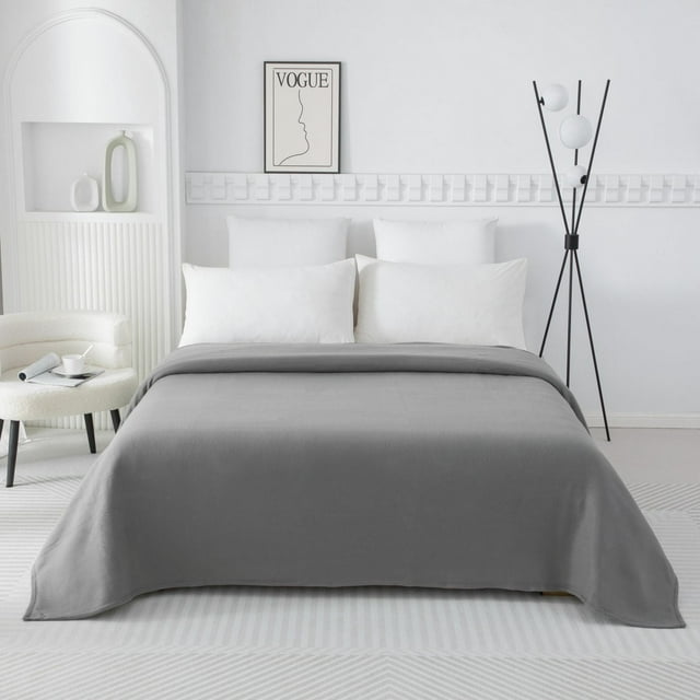 Mainstays Microfleece Blanket Gray T