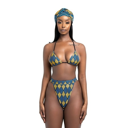 

Finelylove Modest Swimsuits For Women Padded Sport Bra Style Bikini Blue S