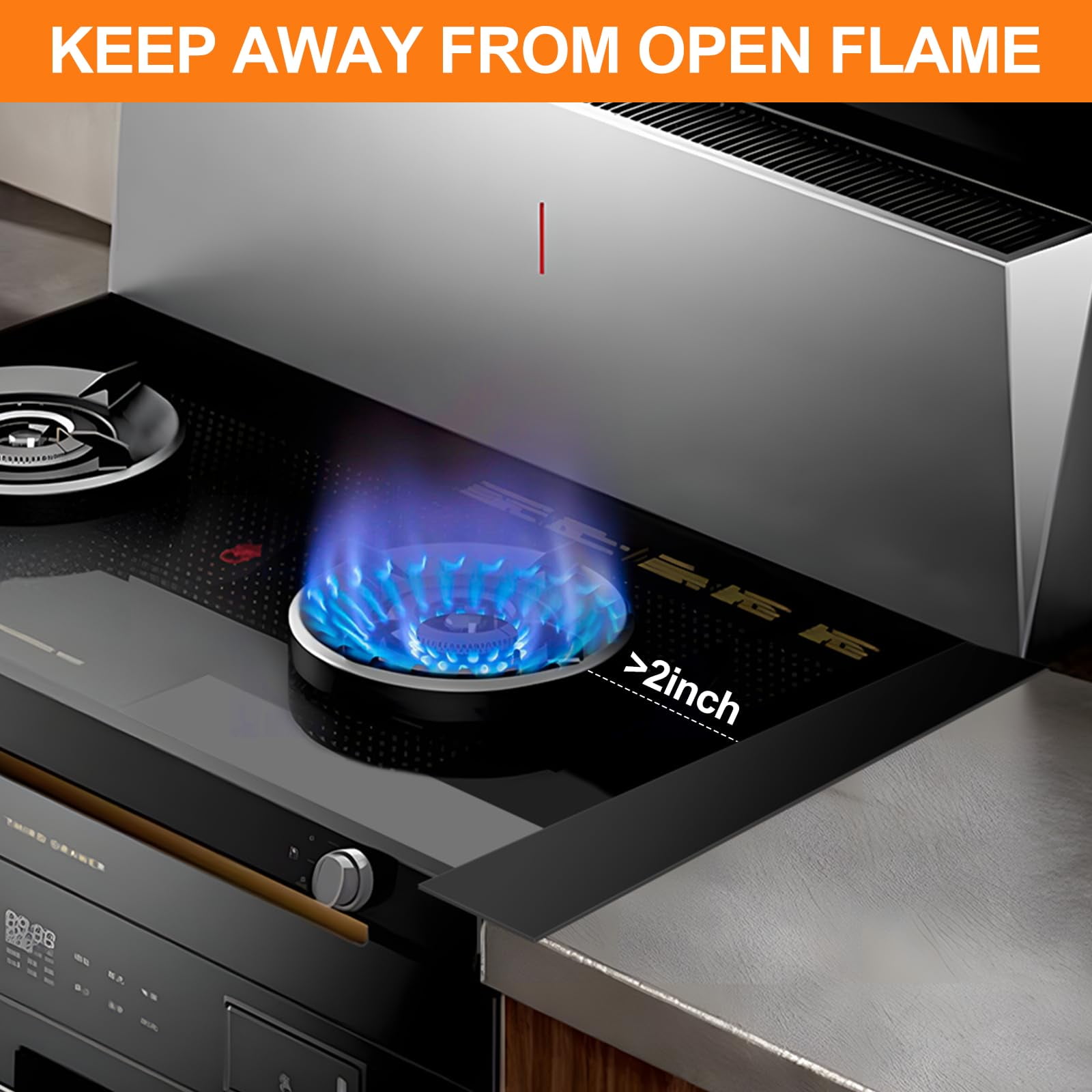 Genreen Stove Gap Covers (2 pack), Easy to Clean Gap Fillers Between Counters and Stovetops, Oven, Washer，Furniture Easy to Install Heat Resistant, Black 25 Inches