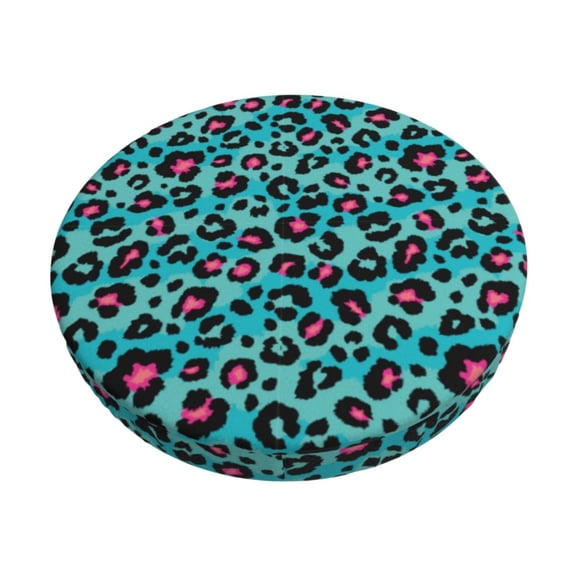 Logiee Leopard 1 Print Stool Covers Round,Bar Stool Covers,Watedrproof Stool Slipcover with Elastic,Stool Cushion,Round Bar Stool Seat Covers for Bar Round Chair-12 inch