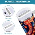 thumbnail image 3 of Yayeee 40oz Stainless Steel Tumbler with Straw and Handle Double-Wall Insulated Travel Water Bottle, Blue Abstract Eagle, 3 of 8